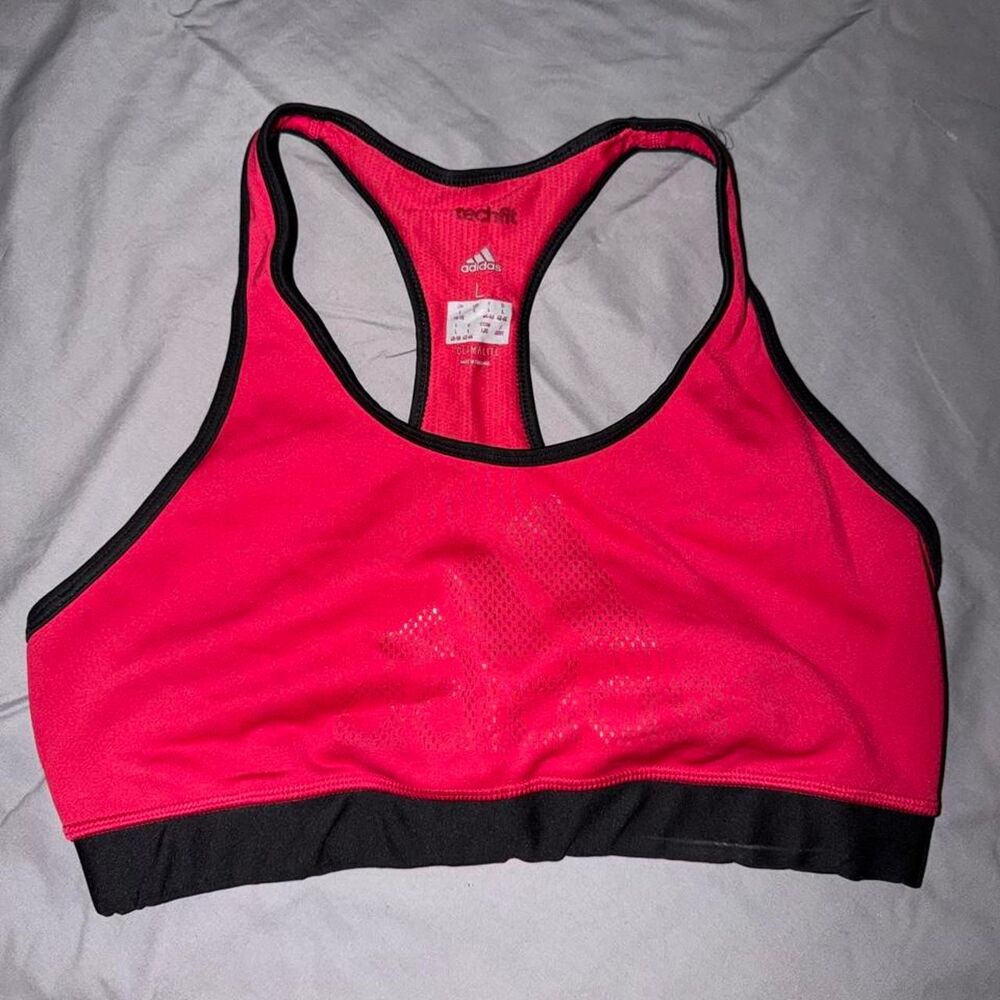 Adidas Women's Red and Pink Bra